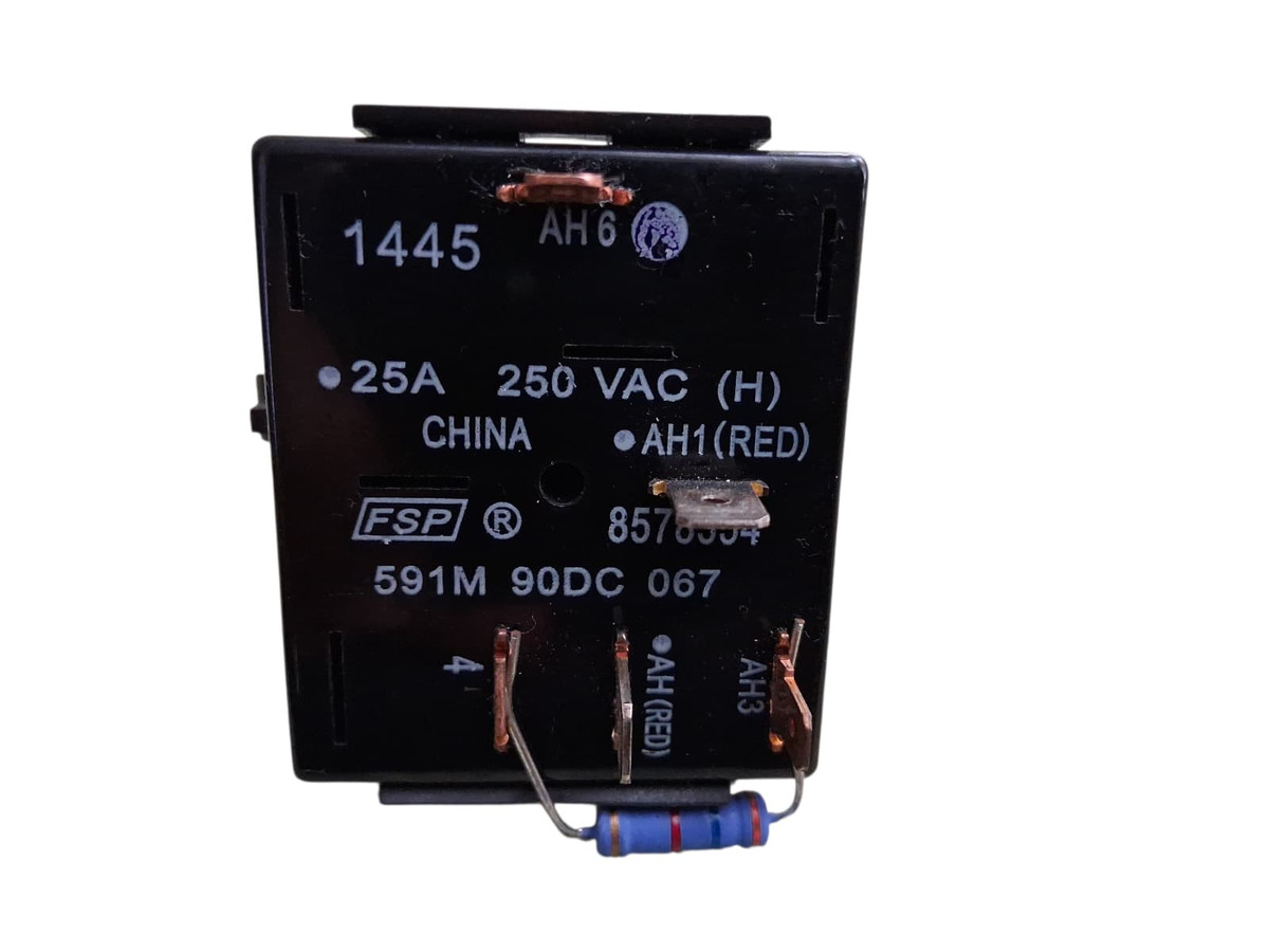 Whirlpool WP8578354 dryer temperature switch with rotary selector and electrical terminals visible on white background.