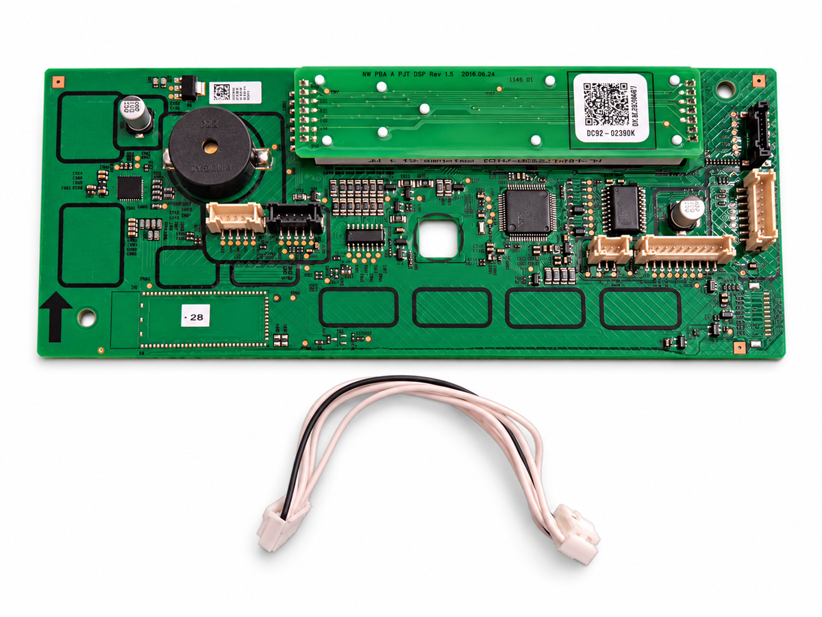 Samsung DC92-02390K dryer control board with digital display and circuit panel