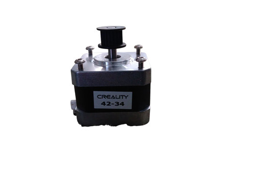 “Creality 3D Stepper Motor BJ42D15-26V09 shown with silver aluminum body, black center casing, and precision output shaft — designed for Ender and CR series 3D printers, providing smooth and accurate motion control.”