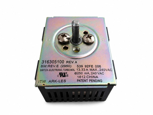 Kenmore 316305100 Turbo Flex Infinite Switch Genuine OEM Range Surface Burner Control