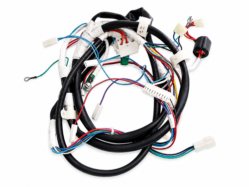Genuine OEM Frigidaire 5304492244 washing machine wire harness for FFTW1001PW0 top-load washer electrical connections and component wiring.