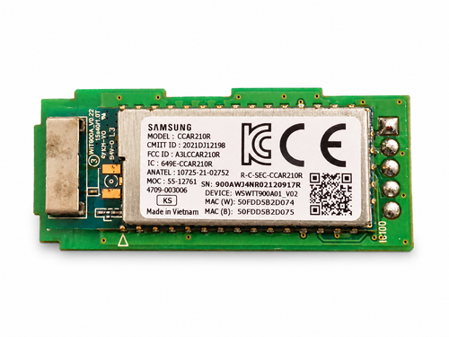 T-FS WiFi Module Rev04 electronic circuit board with green PCB and connector pins.