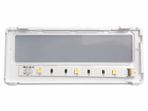 Samsung DA63-08272A refrigerator lamp cover with LED strip and translucent diffuser.
