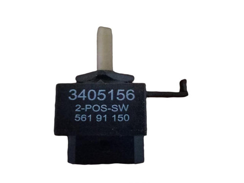 WP3405156 rotary temperature switch for Maytag and Whirlpool dryers showing terminals and shaft connection.