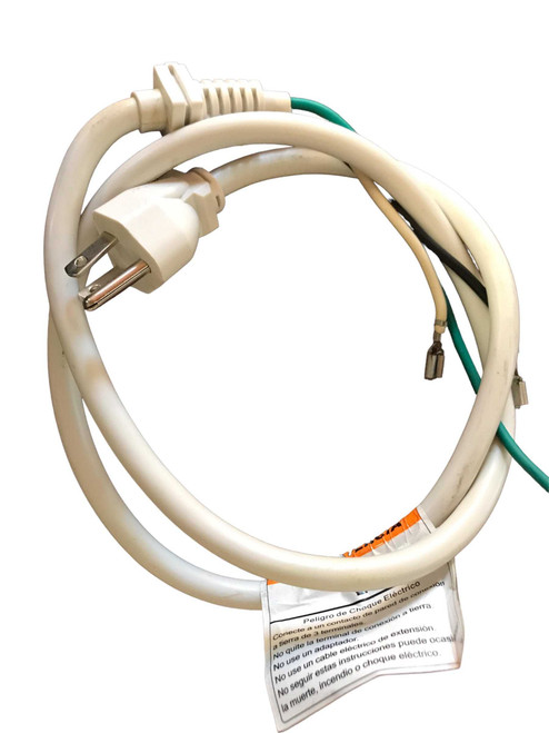 Maytag W10708076 genuine OEM microwave power cord replacement with electrical plug and appliance connection wiring.
