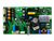 LG EBR73093609 refrigerator control board with electronic components and heat sinks on a green printed circuit board.