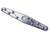 Stainless steel dishwasher wash arm with central mounting bushing and elongated design.