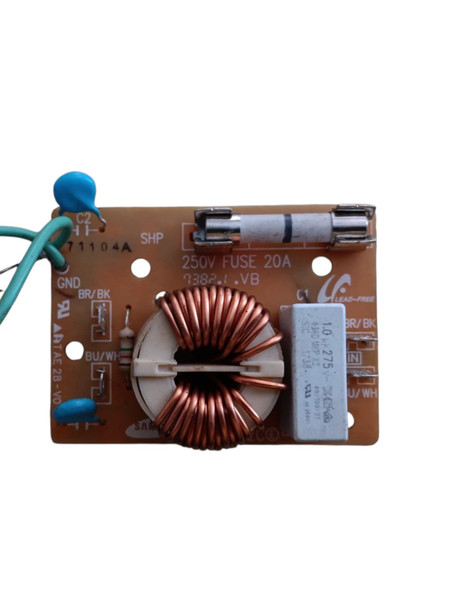 Samsung DE96-00400C microwave noise filter assembly, genuine refurbished replacement part by The Main Boards.