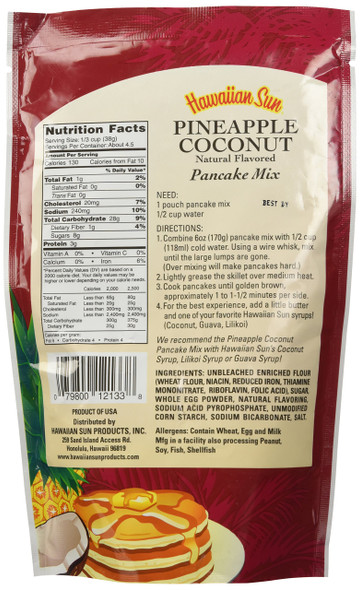Hawaiian Sun Pineapple Coconut Pancake Mix 6 Oz. Bag - view 2