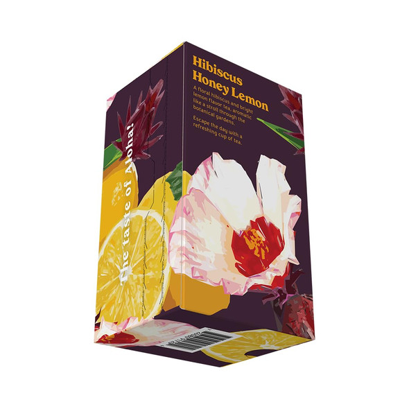 Hawaiian Islands Hibiscus Honey Lemon Tropical Green Tea, All Natural - 20 Teabags