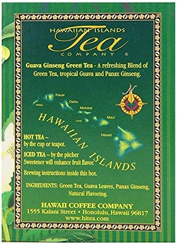 Guava Ginseng Tropical Green Tea, All Natural, 20 Teabags, Blended and Packed in Hawaii - view 2