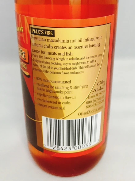 Oils of Aloha Pele's Fire Macadamia Nut Cooking Oil infused with Chilis 12.7 fl. oz. - view 2