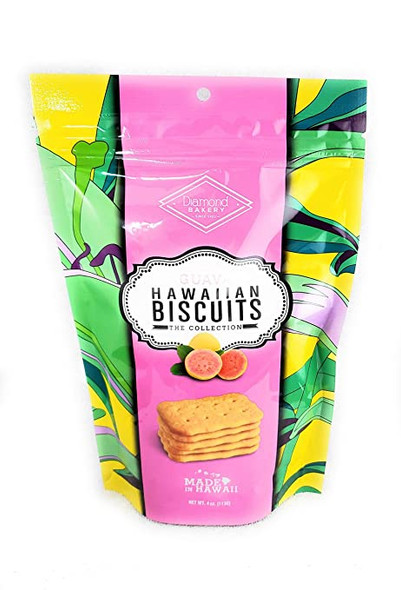 Diamond Bakery Hawaiian Biscuit Cookies Guava 4 oz (113g) Resealable Pouch