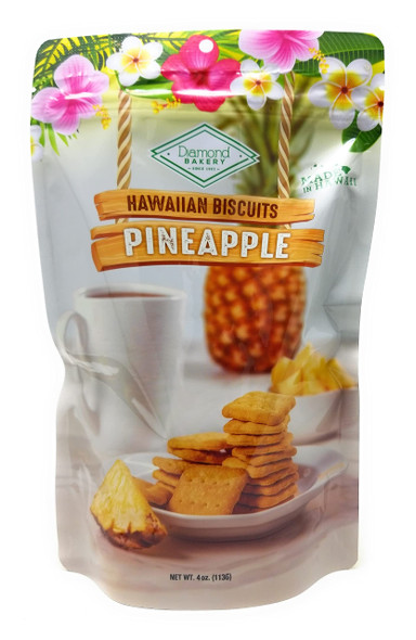 Diamond Bakery Hawaiian Biscuit Cookies Pineapple 4 oz (113g) Resealable Pouch