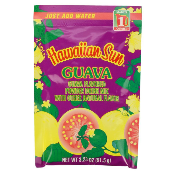 Hawaiian Sun Guava Powder Fruit Drink Mix 3.23 Oz. Bag
