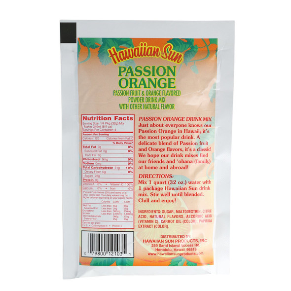 Hawaiian Sun Passion Orange Powder Fruit Drink Mix 4.44 Oz. Bag - view 2