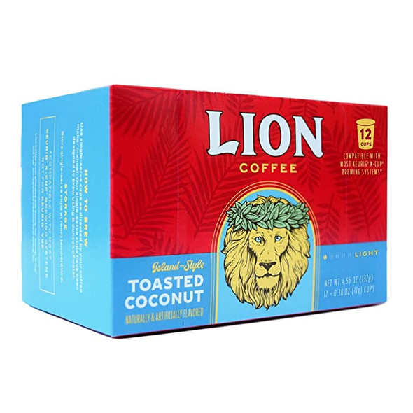Lion Coffee Toasted Coconut Flavor, Single-Serve Coffee Pods - 12 Count Box - view 2
