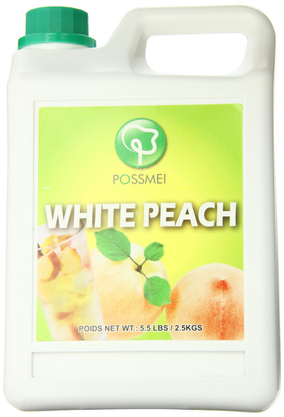 Possmei Flavored Syrup, White Peach, 5.5 Pound
