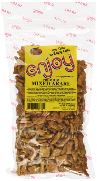 Enjoy Snacks Premium Mix Arare Japanese Rice Crackers - High-Quality Seaweed Infused