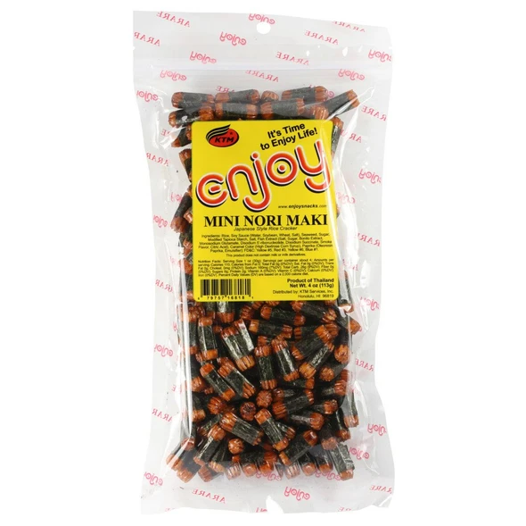 Enjoy Snacks Mini Nori Maki Arare Style Japanese Crackers 4 oz.