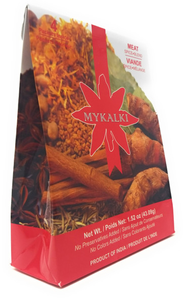 MYKALKI Indian Spice Blend for Meat 4 Packets 1.52oz Authentic Curry Seasoning - view 2