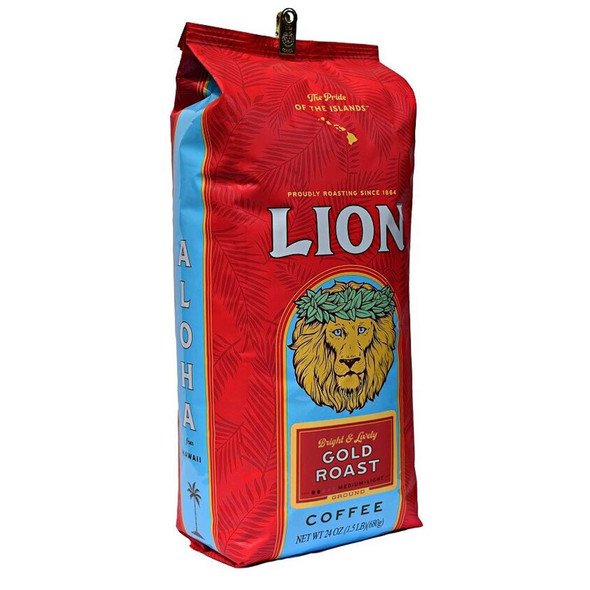 Lion Coffee, Gold Roast, Ground, 24 Ounce Bag - view 2