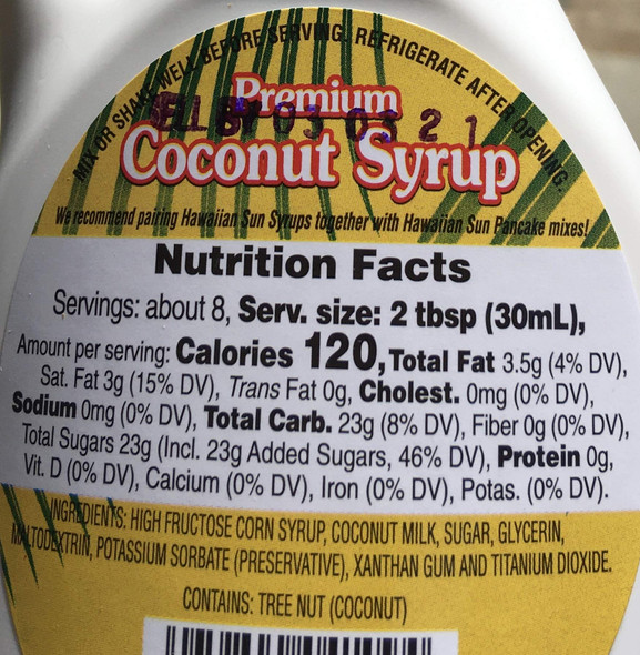 Hawaiian Sun Premium Coconut Syrups 8.3 fl. oz. Mini Bottles (Pack of 2)