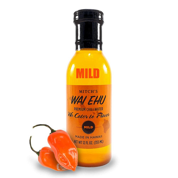 Mitch's Wai Ehu Premium Chili Pepper Water - Hawaiian Hot Sauce - MILD (12 oz)