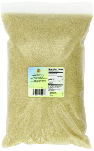 Premium Raw Turbinado Cane Sugar Gold 5 lbs. from Family Food Hawaii