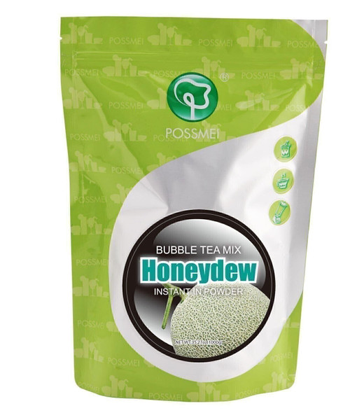Possmei Bubble Tea Powder Honeydew Flavor 2.2 lbs. Resealable Pouch