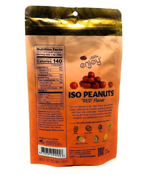 Enjoy Snacks Iso Peanuts 'Red' Flavor 7oz - Resealable Japanese Coated Snack for Gifting - view 2