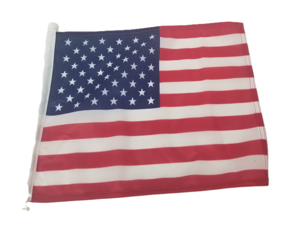 USA Side Window Car Flag – 14" x 11.5" Cloth Flag with 19" Clip-On Pole