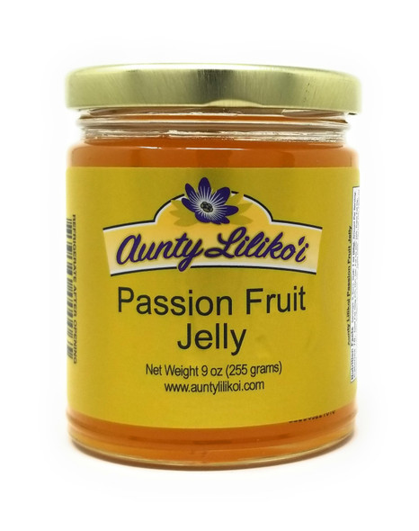 Aunty Lilikoi Passion Fruit Jelly 9oz Jar Hawaii Kauai Fruit Spread Natural