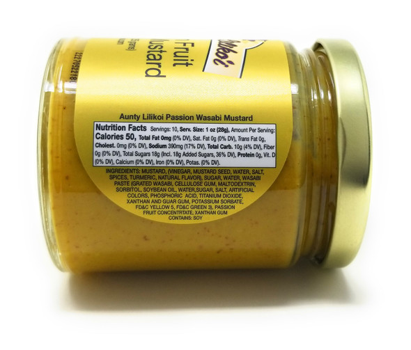 Aunty Lilikoi Passion Fruit Wasabi Mustard 9 oz Hawaiian Gourmet Gluten Free Glass Jar - view 2