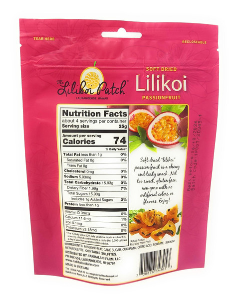 The Lilikoi Patch Soft Dried Lilikoi Passionfruit Snack 3.5 oz Resealable Hawaii - view 2