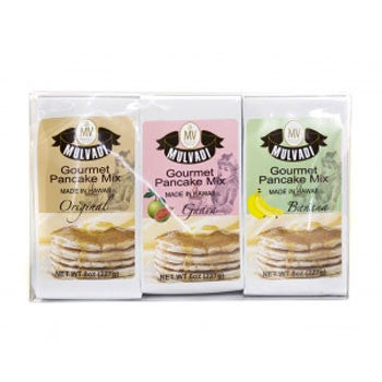 Mulvadi Pancake Gift Set Original, Guava, Banana Flavors Three 8 oz Packs