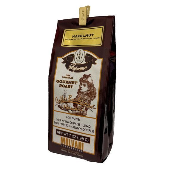 Mulvadi 10% Kona Blend Coffee Hazelnut Ground 7 oz. Bag