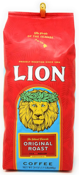 Lion Coffee, Original, Medium Roast, Ground, 24 Ounce Bag