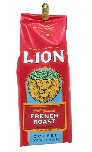 Lion French Roast Ground Coffee Dark Roast 10 oz Bag Hawaii Full Bodied
