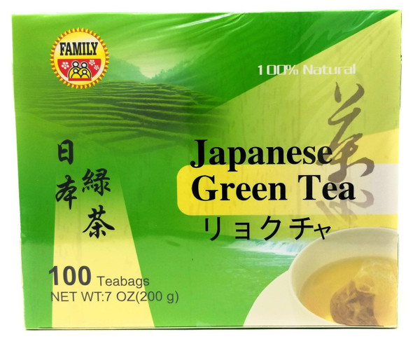 Family Foods Japanese Green Tea 100 Bags - Natural, Antioxidant Rich, 7 oz