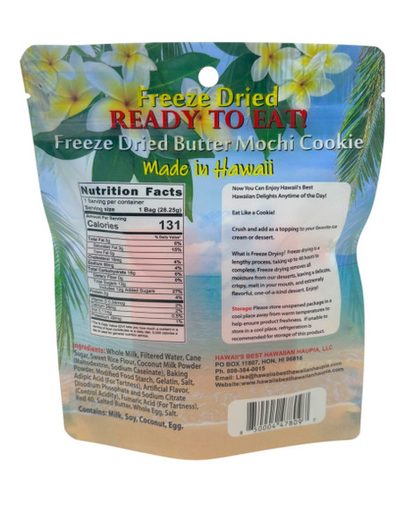 Hawaii's Best Hawaiian Freeze Dried Strawberry Butter Mochi Cookie 1 oz