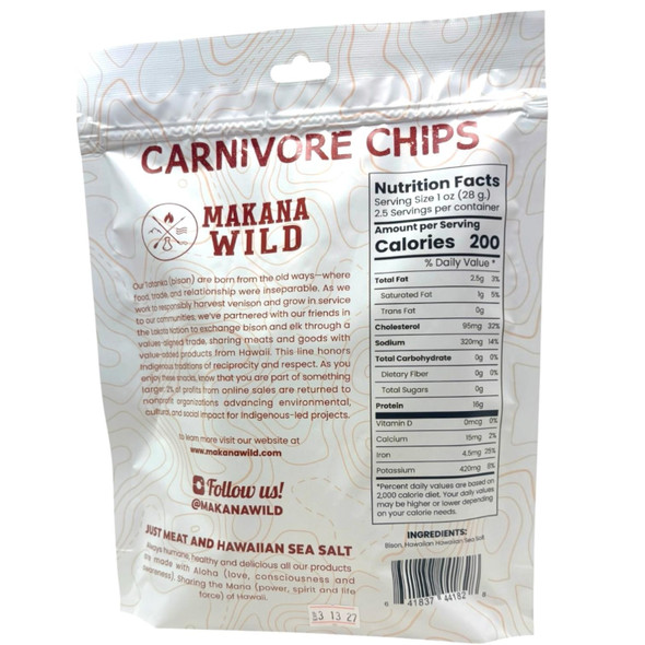 Makana Wild Carnivore Chips Field Harvested Lakota Bison 1 oz - view 2