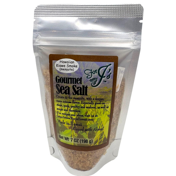 For J's Hawaii Kiawe Smoke Sea Salt, 7 oz - Hawaiian Mesquite Style Seasoning