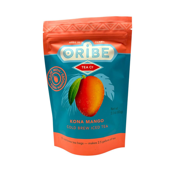 Oribe Tea Co Kona Mango Cold Brew Iced Tea 5 Bags Made in Hawaii 2.2 oz