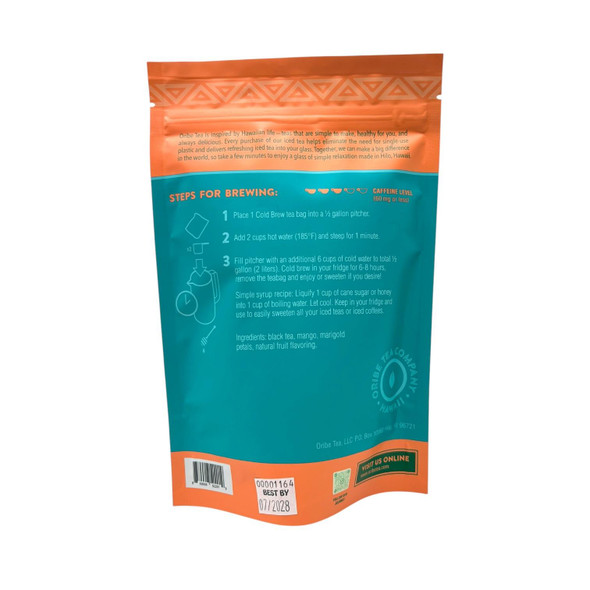Oribe Tea Co Kona Mango Cold Brew Iced Tea 5 Bags Made in Hawaii 2.2 oz - view 2