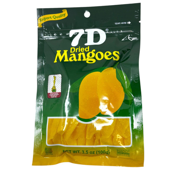 7D Dried Mangoes Export Quality Philippines Sweet Chewy Snack Bag 3.5 oz