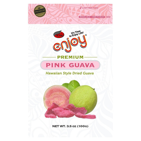 Enjoy Premium Pink Guava Hawaiian Style Dried Guava Fat Free Resealable 3.5 oz