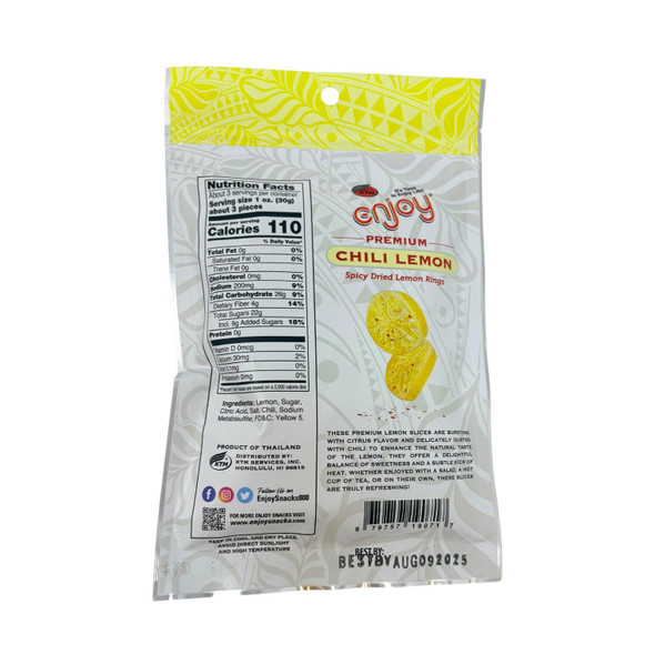Enjoy Premium Chili Lemon Spicy Dried Lemon Rings Fat Free Resealable 3.5 oz - view 2