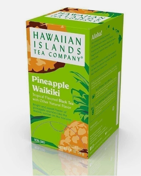 Hawaiian Islands Pineapple Waikiki Tropical Black Tea, All Natural - 20 Teabags