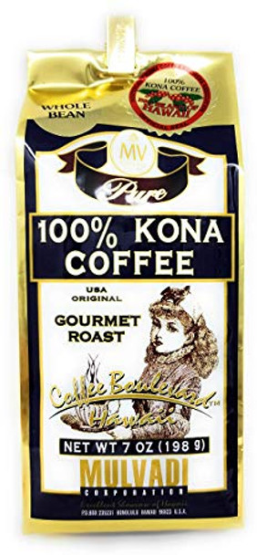 Mulvadi 100% Kona Coffee Whole Bean 7 Ounce